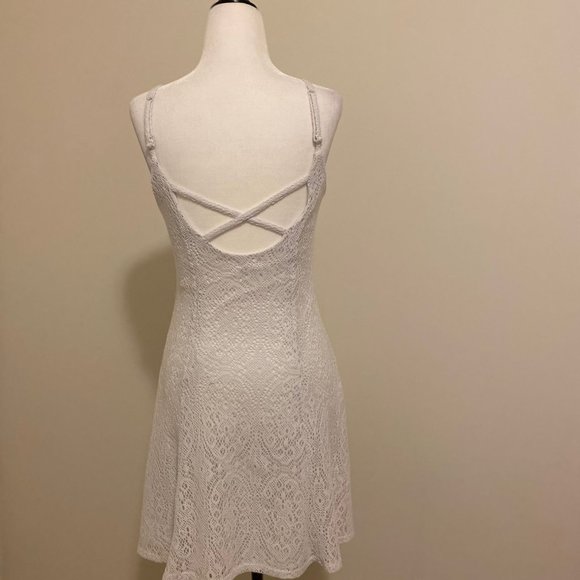 Mini White Lace Dress - Picture 3 of 5